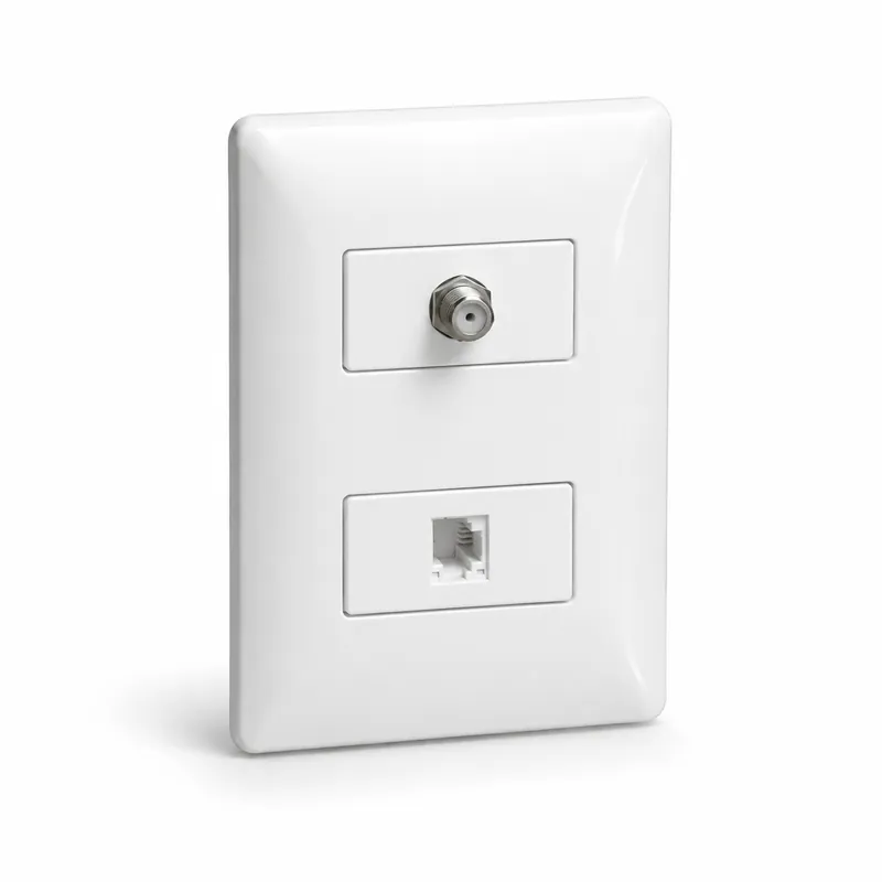 Toma P/ Cable Blanco De Telefono + Coaxial 118z-78