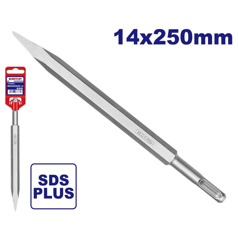Cincel Punta Sds Plus1-1/2x 10 (14 X 250 Mm) Emtop (Paq. De 10)