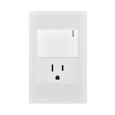 Toma Corriente + Interruptor Blanco 3/Via — vista 2