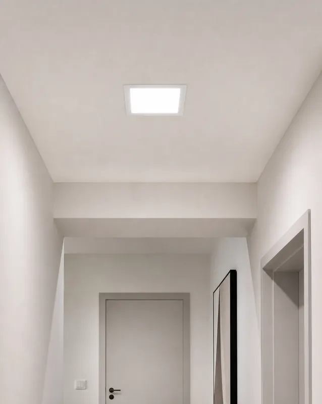 Panel De Luz Led Empostrable Cuadrado 12w (Caj. 20)